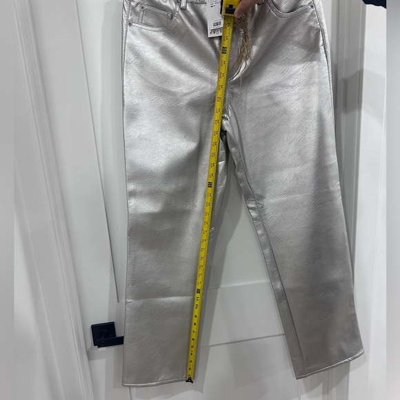 Women's H&M faux leather silver jeans size 12 - Picture 5 of 10